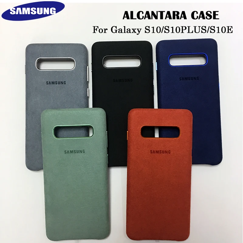 100% الأصلي حقيقية سامسونج S10 حالة ل غالاكسي S10Plus S10 + S10E الكانتارا غطاء الجلد الفاخر كامل غطاء وقائي 5 اللون