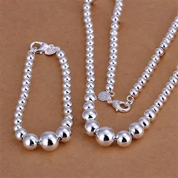 

Wholesale Fashion Jewelry Set, 925 Sterling silver Necklace and Bracelet Set . Nice Jewelry. Good S0204