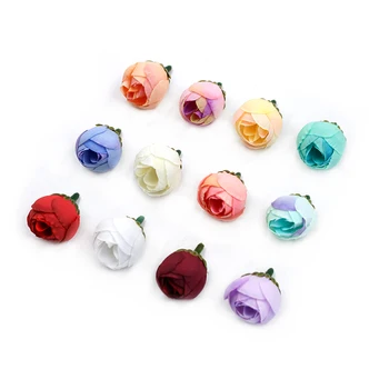 

10pcs/lot artificial flowers silk roses small teacups wedding home decor DIY garland scrapbooking craft fake flowers