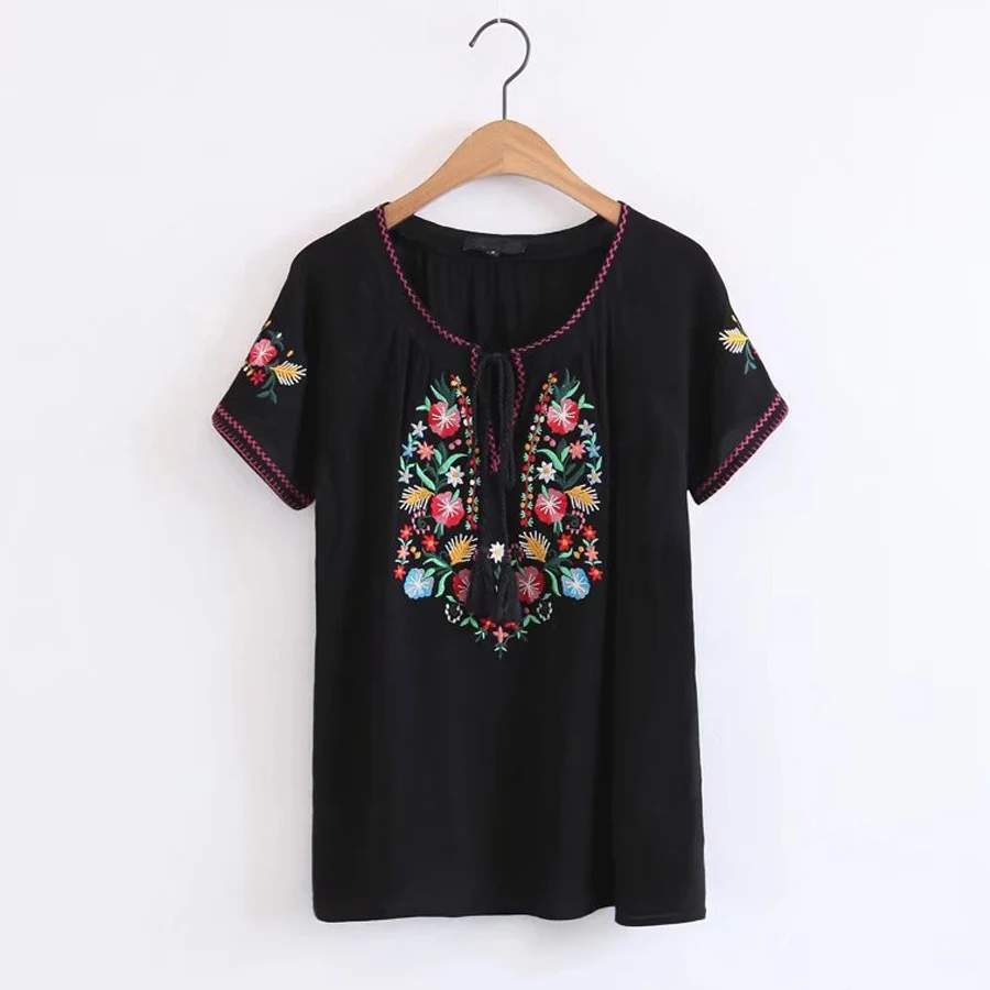 Женские винтажные футболки Boho с цветочным принтом и коротким рукавом