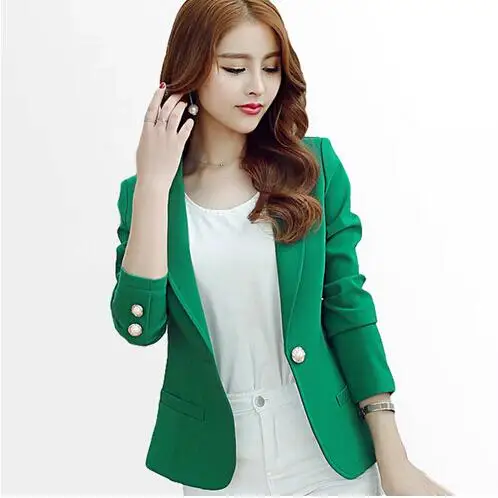 Verde/amarillo mujeres Blazers y chaquetas traje 2018