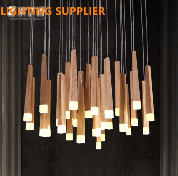 

Vintage Hanging Pendant lights Wood Suspension Lighting Fixtures Modern Lustres de led Indoor Lighting Home Deco Luminaire Lamps
