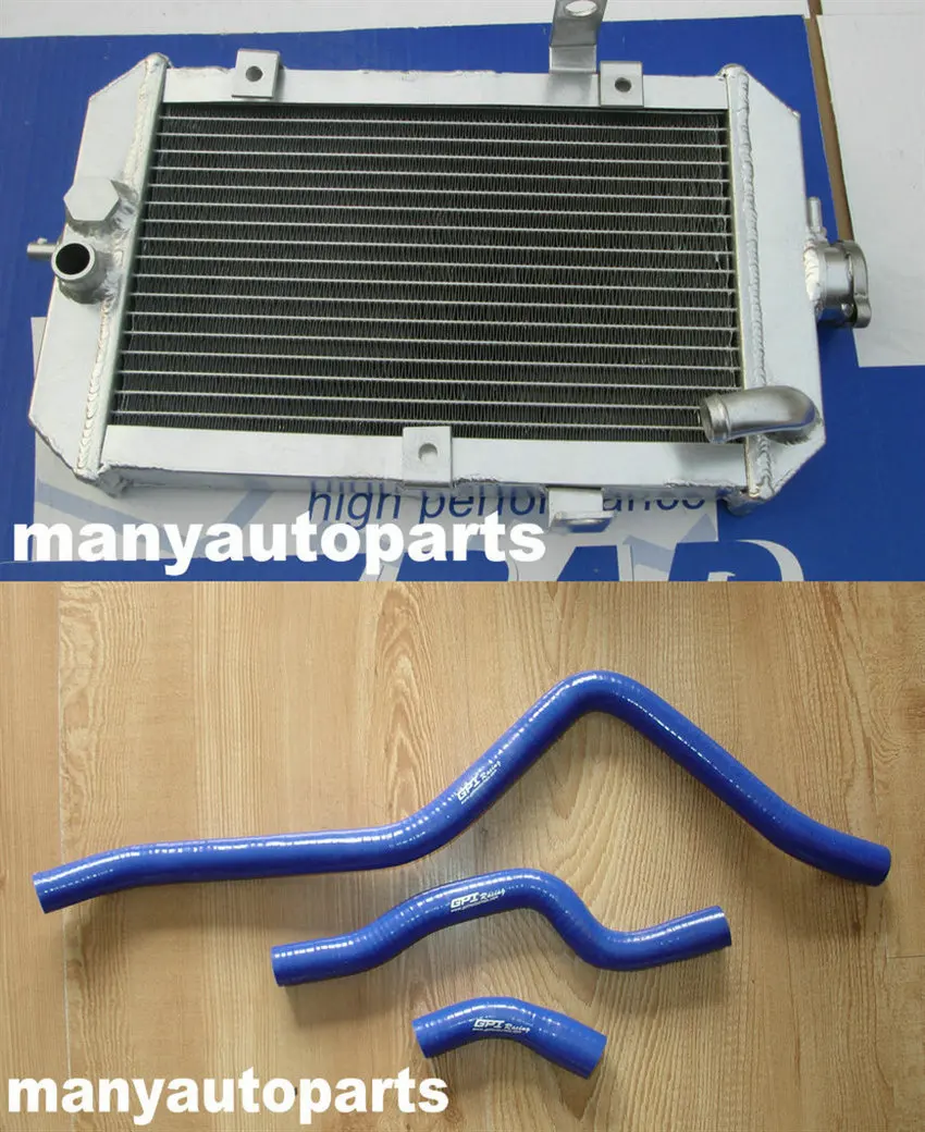 Atv Aluminum Radiator And Blue Hose For Yamaha 660r/raptor 660 Yfm660r