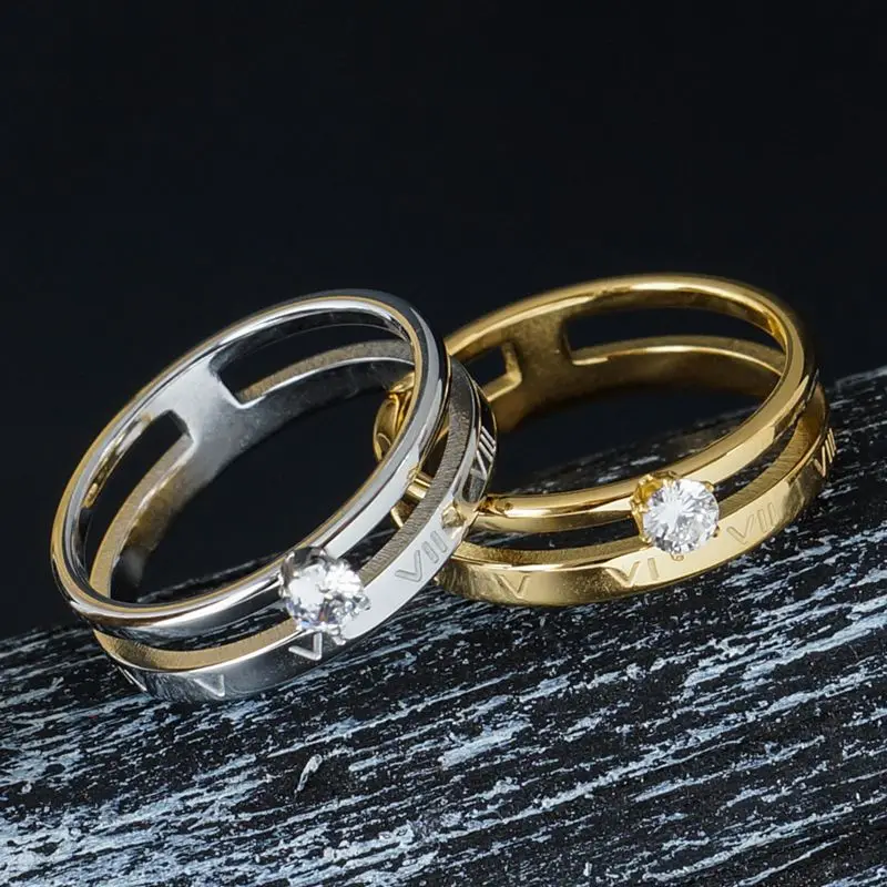 فاخر كريستال الجوف خارج خاتم أنيق الأرقام الروماني...