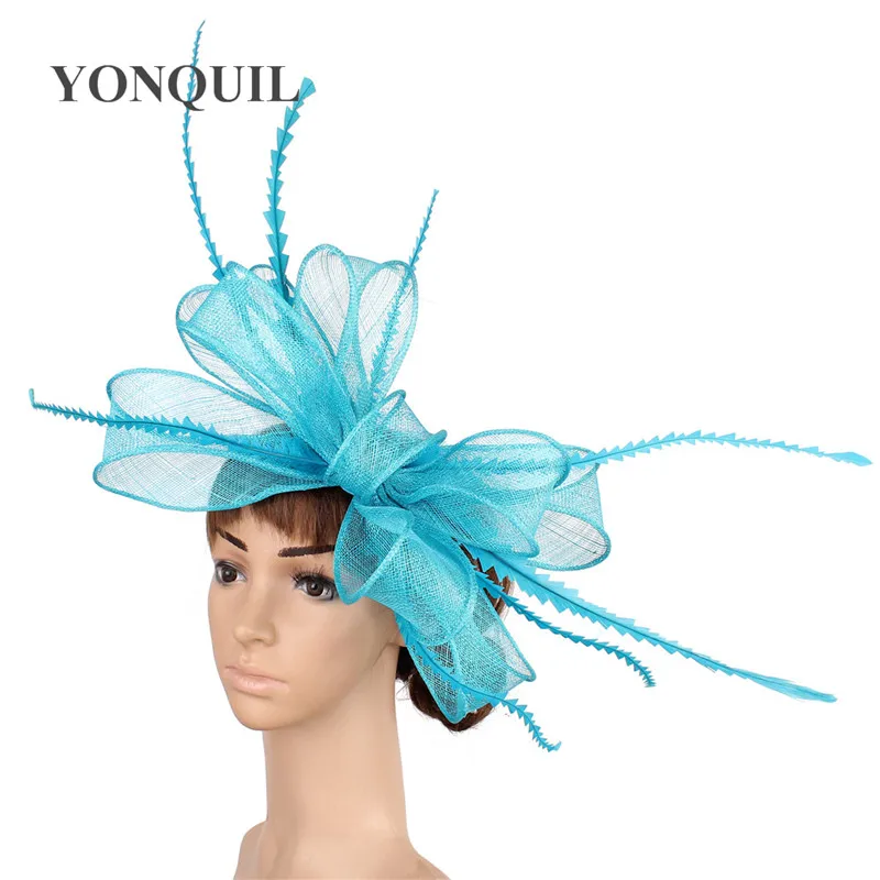 Розовый sinamay millinery Коктейльная шляпа основа Чародейка головные уборы вечерние для торжественных случаев Свадебные перьевые аксессуары Высокое качество MYQ035