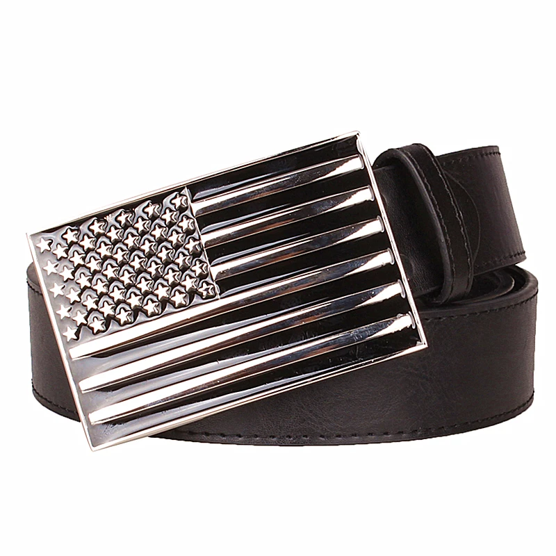 Fashion men's belt American Flag Belt Retro Leather Belt US flagMetal