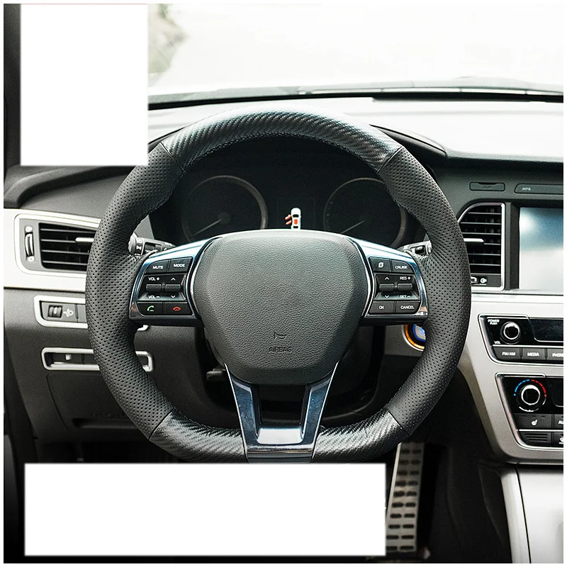 Lsrtw2017 кожаный чехол рулевого колеса автомобиля для hyundai sonata 2015 2016 2017 2018 2019 2020 New