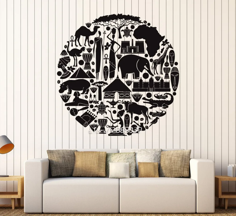 Buy African Animal Ethnic Style Wall Stickers Vinyl Art Africa Sticker Artistic