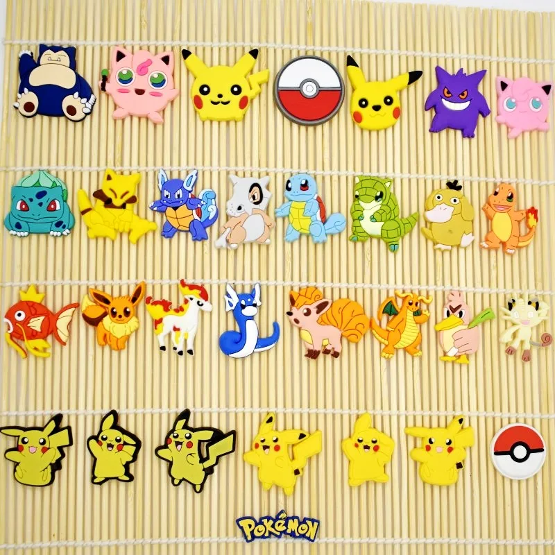 

10PCS Pokemon Go Flatback Soft PVC DIY Craft For Wristband/Clog/Phone Case/Keychain/Bookmark/Glasses Kid Boys Party Gift