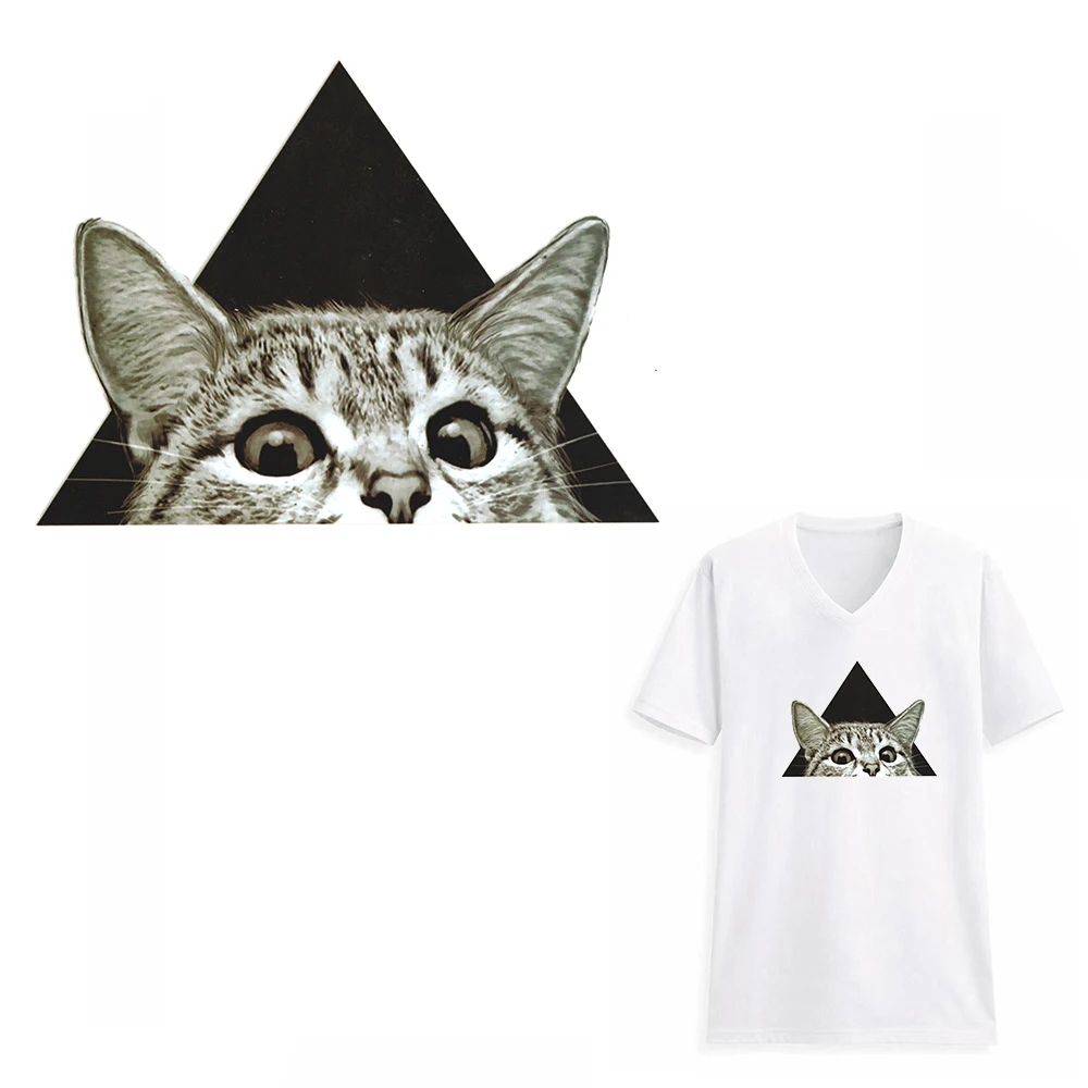 

Promotion Cat Heat Transfer Patches Stickers for Tops Household Ironing-on Parches DIY Decoration Appliqued Patch for Coat