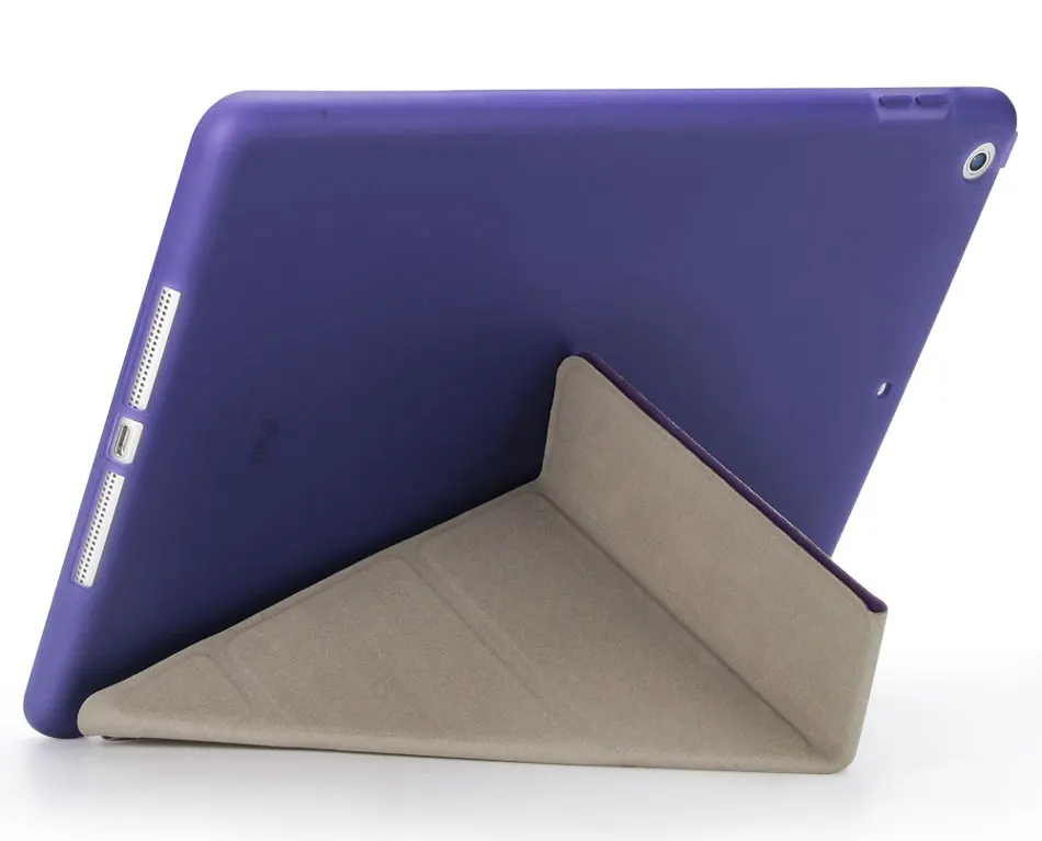 Multi-folded Tablets Case For iPad 9.7 2017 2018 TPU Soft Case PU Leather Tablet Case Protective Cover For iPad 9.7'' 2018 Case-4
