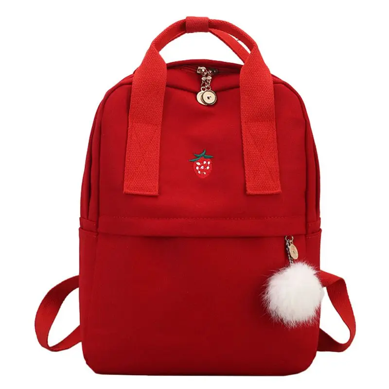 Женский холщовый рюкзак для школьников-подростков, винтажная стильная школьная сумка, женский рюкзак для ноутбука, женская сумка для книг, Mochila - Цвет: red