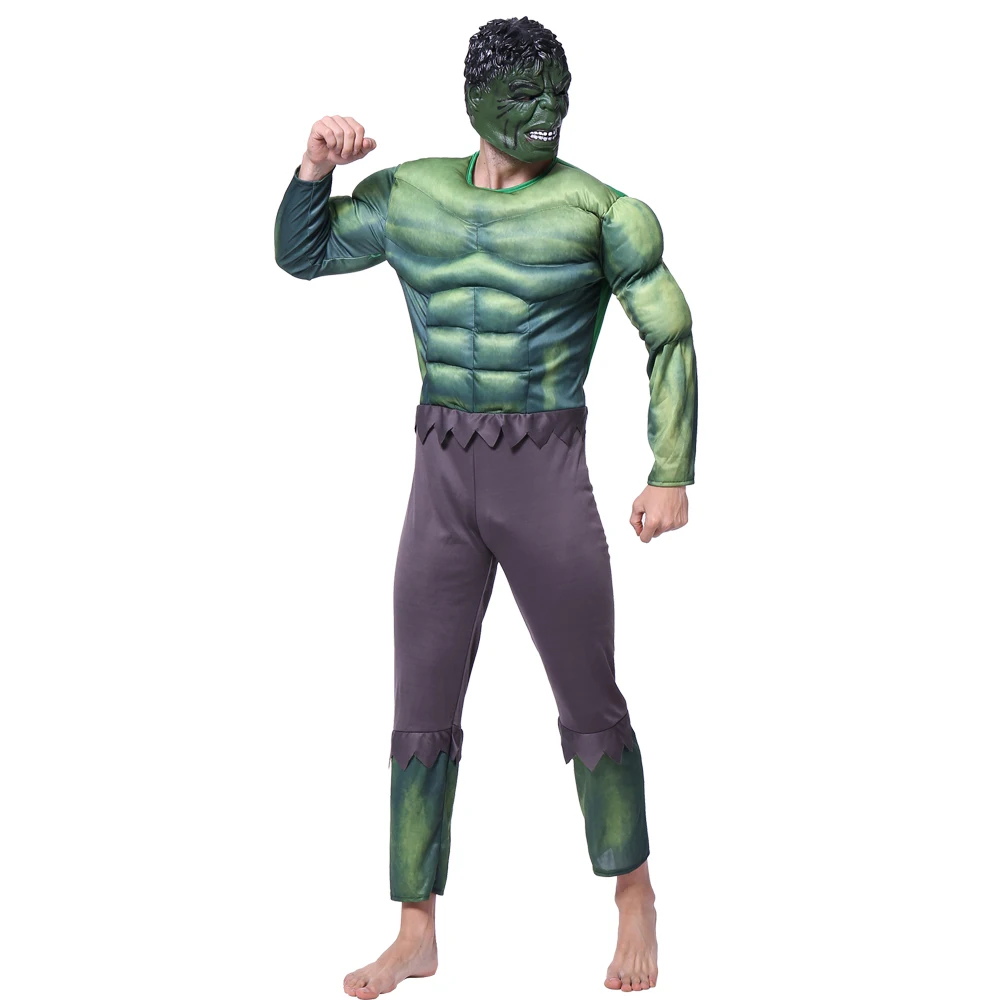 hulk costume halloween costumes for men adult Children's Superheroes Avengers hulk Halloween muscle Green cosplay costumes