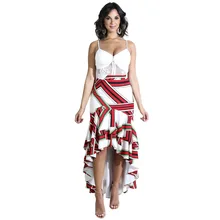 Весенне-летняя женская юбка с оборками в полоску, цветная цифровая Макси-юбка с принтом Kawaii Harajuku, длинная юбка, большие размеры