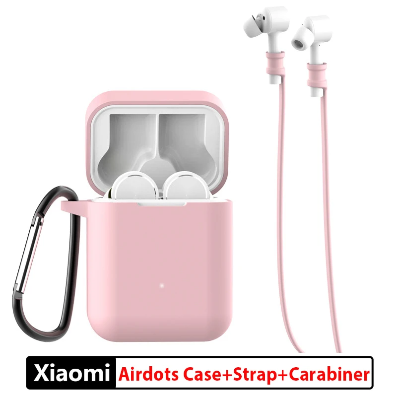 3 в 1 Air Case анти-потеря карабин с ремешком для Xiaomi Mi AirDots Pro air tws xiaomi mi airdots(Сяоми Ми ЭйрДотс Про) чехол airpods наушники беспроводные блютуз наушники мешки Bluetooth беспроводные чехол xiaomi air - Цвет: 7