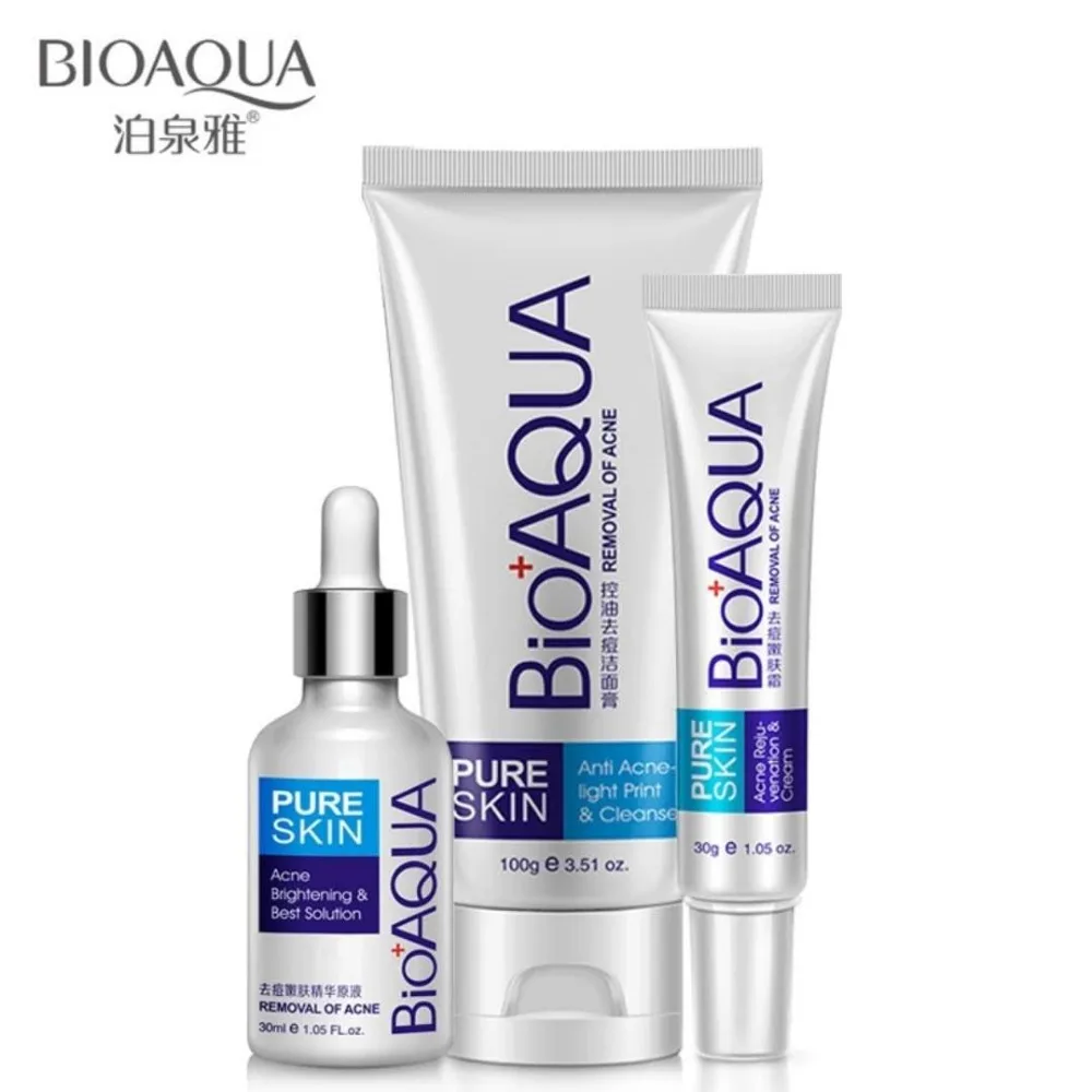 BIOAQUA 3 Кинс/наборы Уход за лицом лечение угрей крем от морщин Acne анти пудра «Essence» Уход за лицом глубокий для чистки посуды