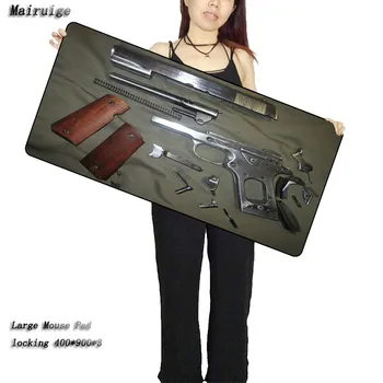 

Mairuige Design Gun Breakdown Design Large Size Laptop Mouse Pad Lock Edge, Anti-slip Rubber 90X40CM Computer Keyboard Pad