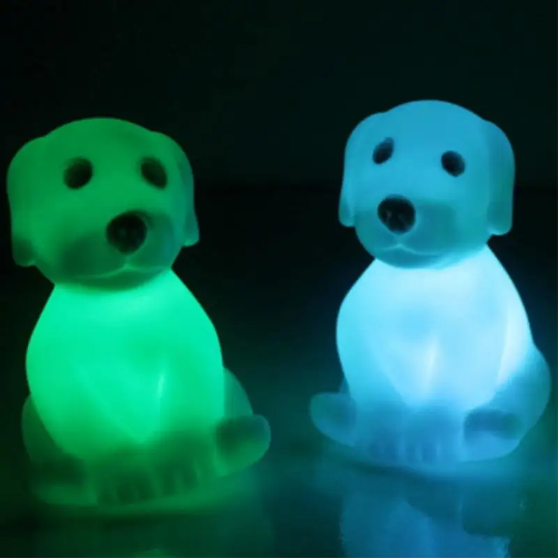 Высокое качество Красочный светодиодный ночной Светильник Для детей Спальня настольная лампа собаки в форме ночной Светильник ы