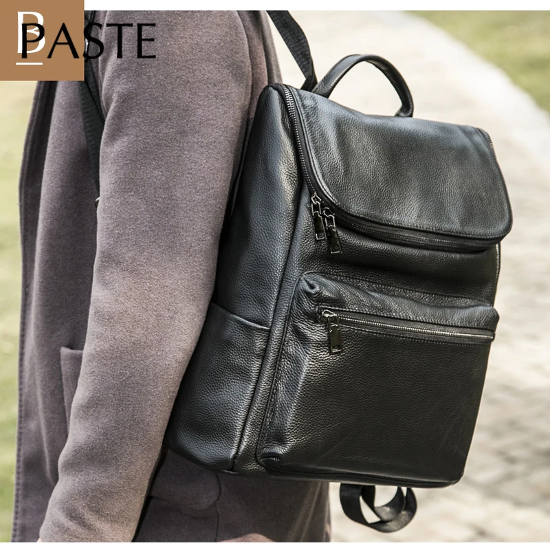 Мужской рюкзак для отдыха из натуральной коровьей кожи, Мужская школьная сумка для ноутбука, высокое качество, мужские рюкзаки в Корейском стиле, повседневная дорожная сумка