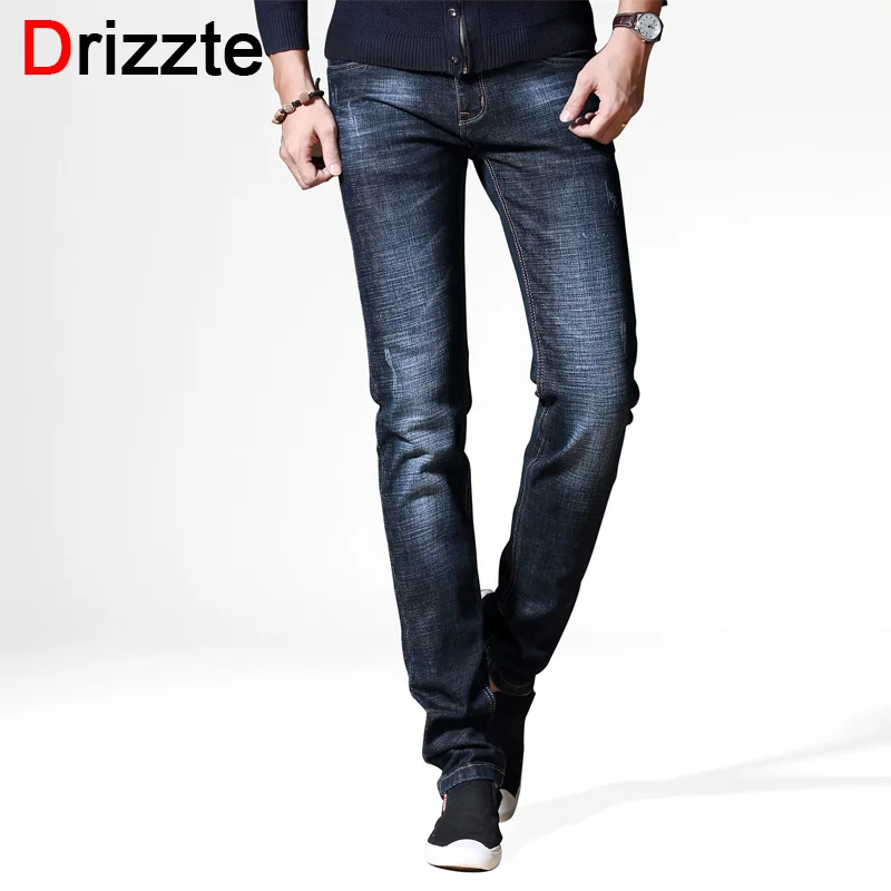 Drizzte Brand Mens Jeans Autumn New Style Fashion Black Grey Slim Fit Jeans for Men Casual Denim Jeans Men