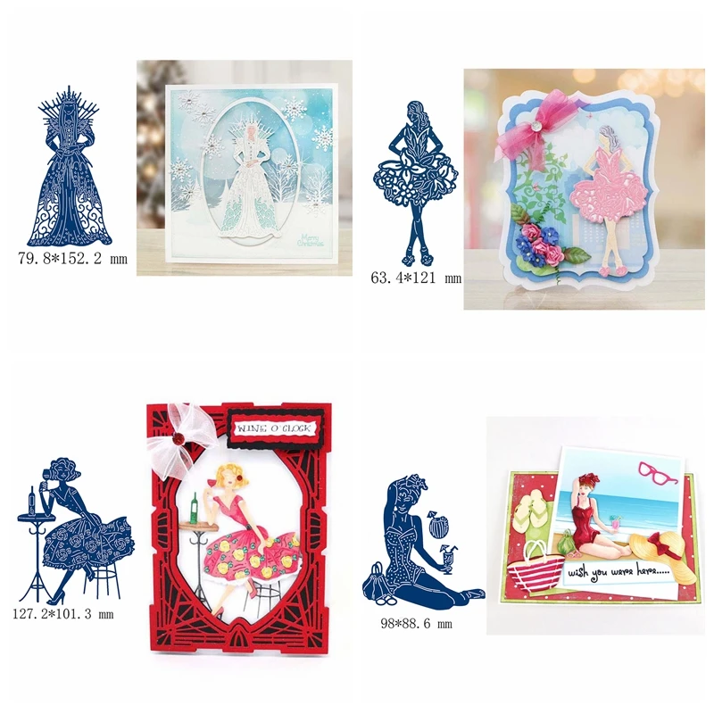 

Beautiful Woman Metal Cutting Dies DIY Scrapbooking Album Photo Paper Cards Embossing Crafts Template Decoration New 2019 Dies