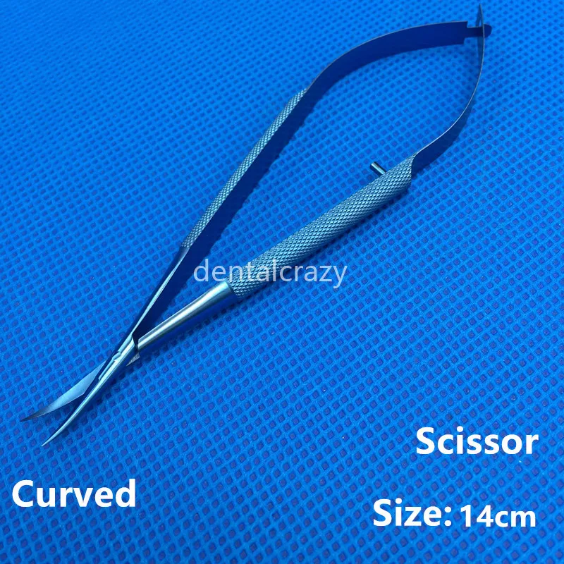 1 шт. высококачественные ножницы из титанового сплава офтальмологические микрохирургические инструменты хирургические инструменты - Цвет: 1pcs 14cm-Curved