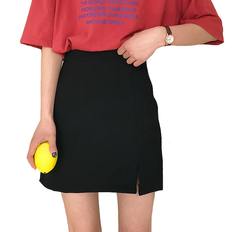 Mihoshop Ulzzang Корейская женская модная одежда летняя Высокая талия черная