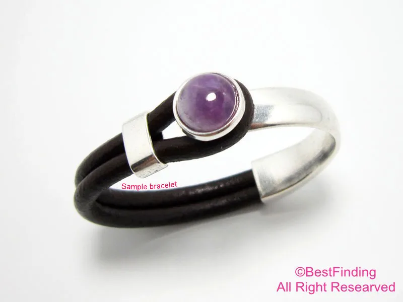 

Half cuff clasp 10x5mm Amethyst cabochon Half cuff clasp -RH21