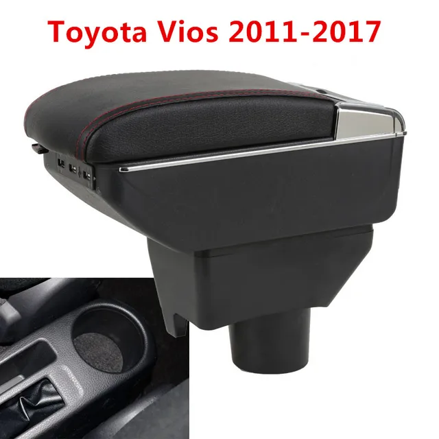 Dual Layer Center Console Storage Box For Toyota Yaris L Sedan Vios 2014 2018 Faux Cup Holder