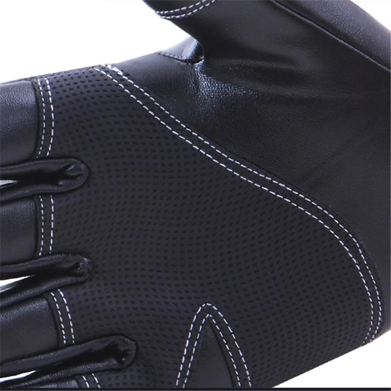 Стильные Водонепроницаемые зимние кожаные перчатки для велоспорта с сенсорным экраном перчатки с полными пальцами перчатки для горного велосипеда Luva Para Neve