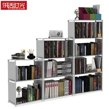 Multi-Grids Bookshelf Simple Modern Assembled Non-woven Fabric Storage Rack Removable Book Organizer Display Shelf for Home