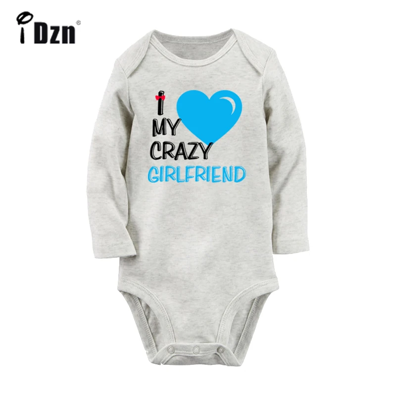 I Love My Crazy Mother/пара для новорожденных мальчиков и девочек, Униформа-комбинезон с принтом, боди для младенцев, одежда хлопок, комплекты