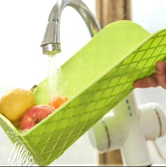Высокое качество многонациональный складной дренаж и пластиковая разделочная кухонная доска инструменты(00115 - Цвет: Green