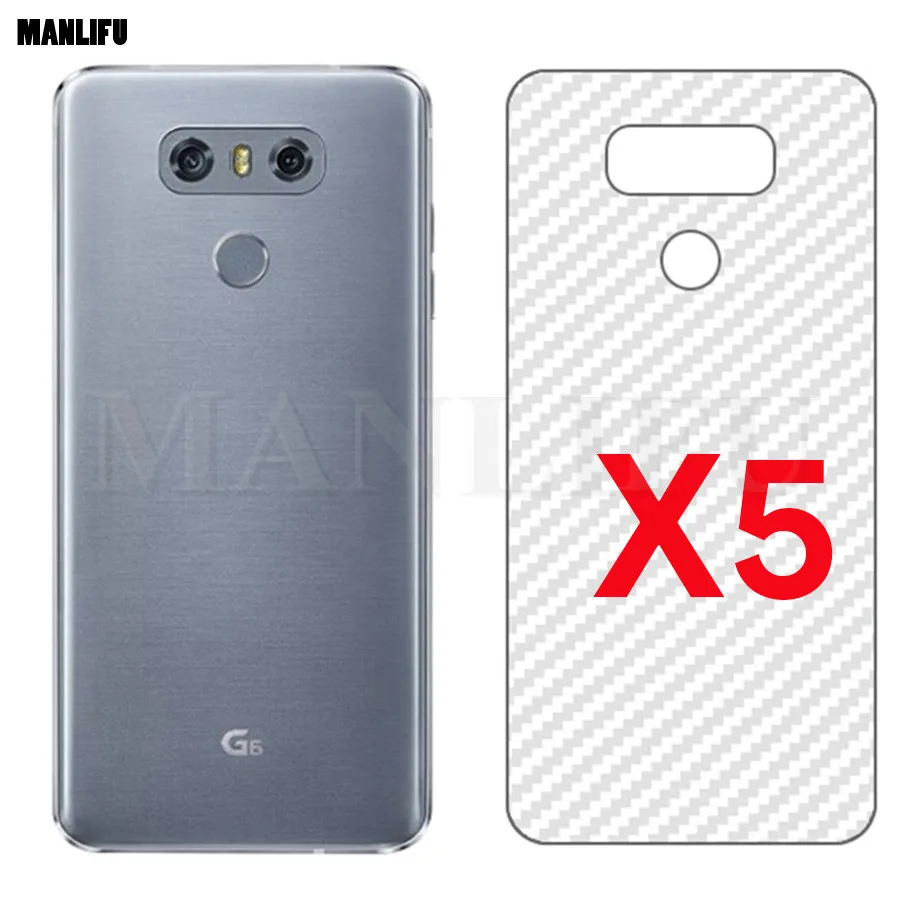 5 шт./лот 3D задняя крышка из углеродного волокна защитная пленка для LG G6 V30 V20 Q6 Plus G4