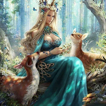 

LZAIQIZG Forest Goddess Diamond Embroidery 5D DIY Diamond Painting Full Square Diamond Mosaic Pictures Of Rhinestones Home Decor