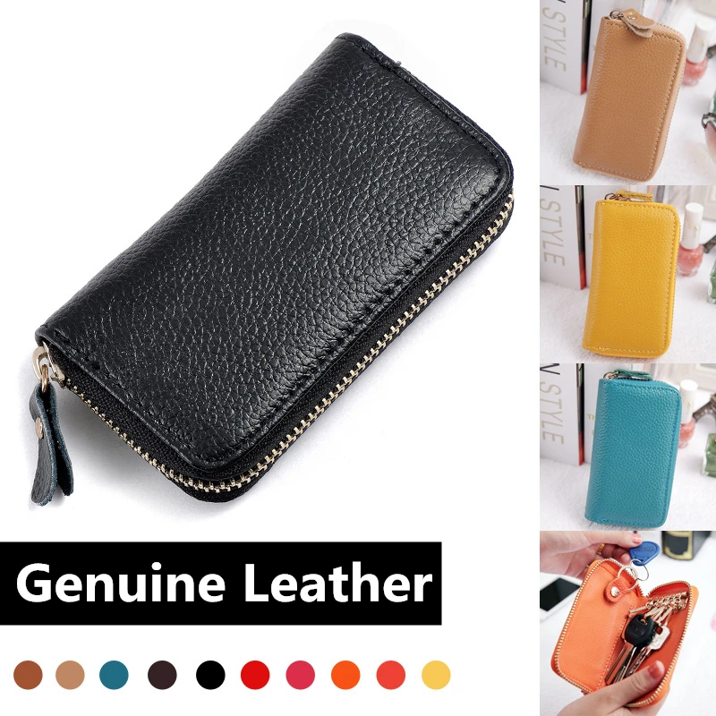  High Quality Genuine Leather Key Wallet 2016 New Arrival Car Key Holder Small Coin Purses Holders Zipper Housekeeper For Keys 