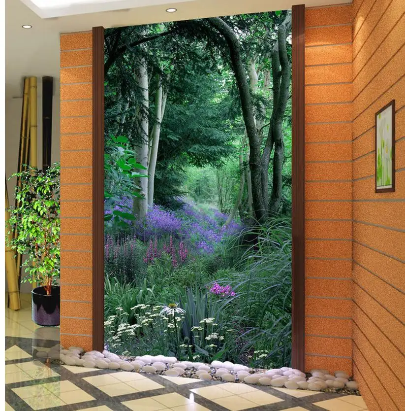 

Home Decoration 3d bathroom wallpaper Vase Door 3D Entrance Aisle Background Wall window mural wallpaper