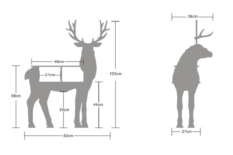 Discount New! High-end "S" size lookback reindeer table Wooden home furniture! self-build puzzle furniture 1