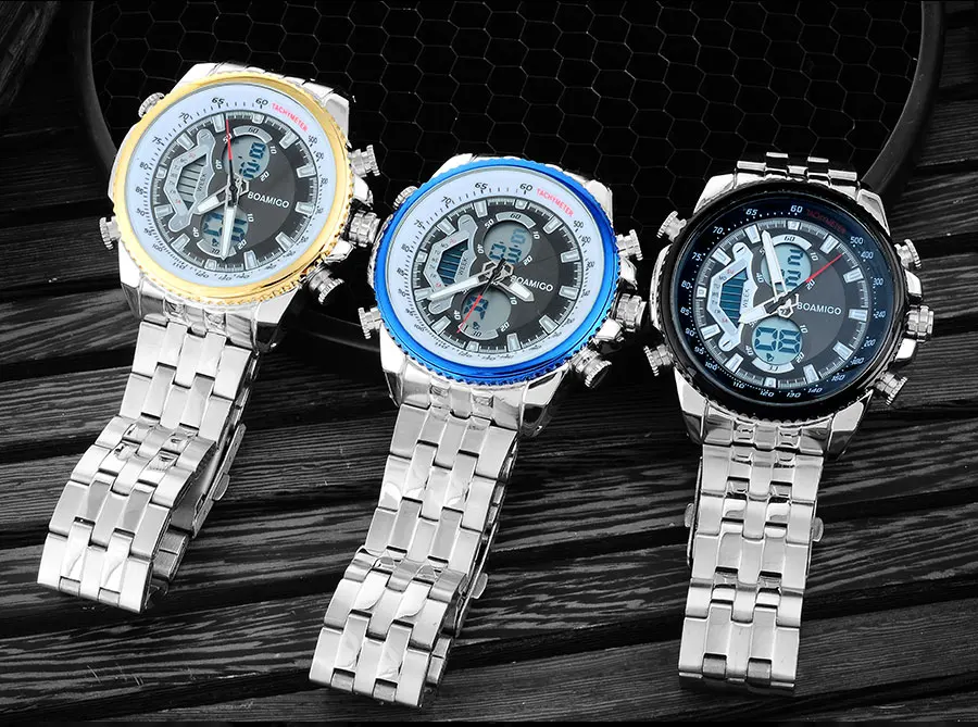 Men Skeleton Dual Display Watches Digital Chronograph Clock Luxury Sports Watches Waterproof Quartz Gift Wristwatch Reloj Hombre (2)