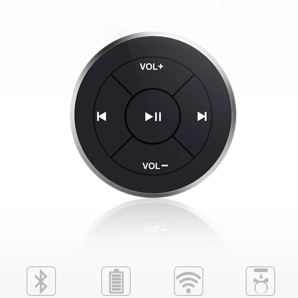 Hot Wireless Bluetooth Remote Control Media Button for Car Steering Wheel Motorcycle Bike Handlebar for iPhone 5 6 7 for Samsung