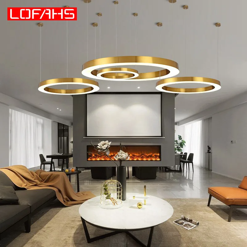 Современная светодиодная люстра LOFAHS роскошные большие круглые лампы для
