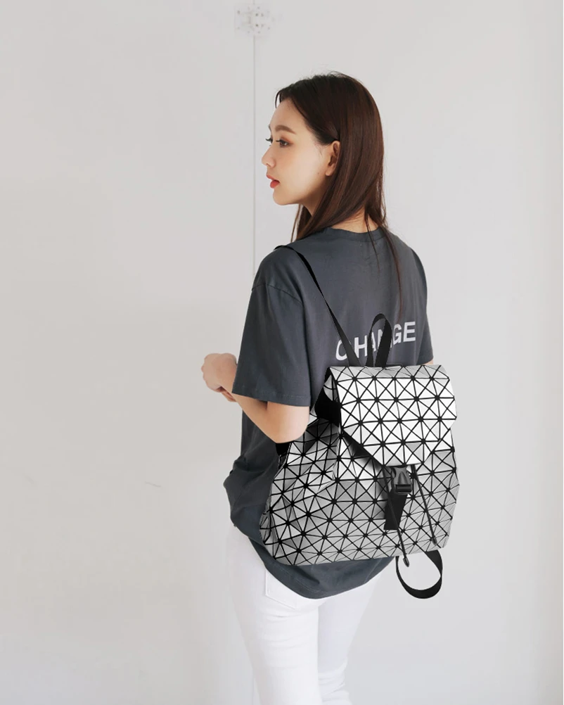 Nevenka Diamond Lattice Backpack Women Backpack Leather Creative Geometric Backpacks Drawstring Backpacks for Teenager Girl 20181