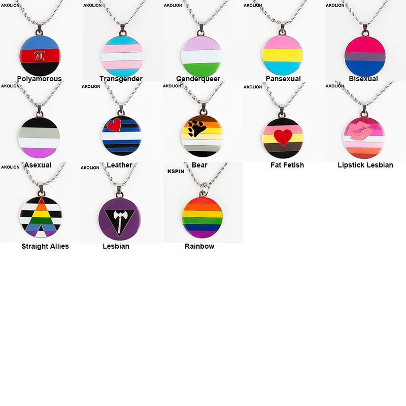

Rainbow Necklace LGBT Badge Pride Lapel Pin Gay Pride Bisexual Rainbow Badge Pins Brooch