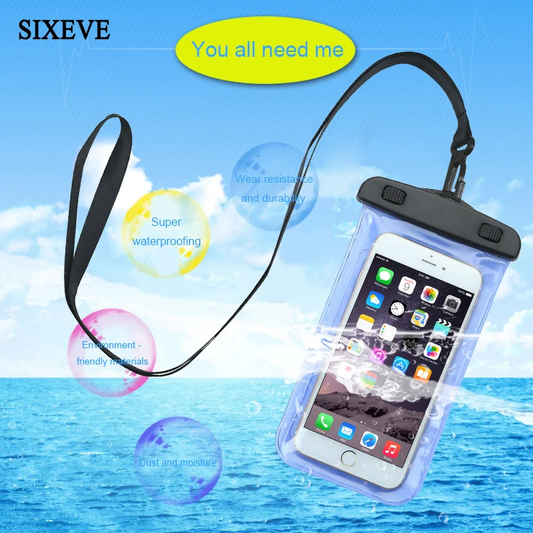 

SIXEVE Swimming Phone Bag Diving Case Swim Waterproof 6.2 inch Phone Bags Visible touchable Portable Drifting Sport Bags
