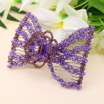 

Magic Beads Elasticity Double Hair Comb Clip Stretchy Combs Clips Accessories
