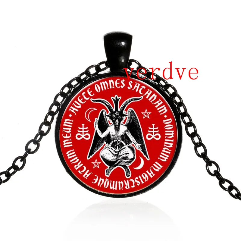 Ожерелье с подвеской Baphomet Devil винтажная Черная Цепь ожерелье сатана для женщин и