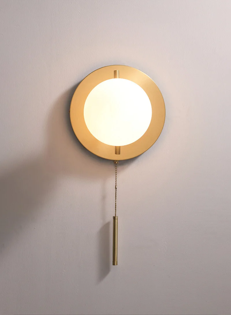 Nordic Modern Luxury LED Wall Lamp Minimalist Glass Ball Lampshade Copper Wall Sconces Lights Bedside Lamp For Bedroom Living Room Aisle (6)