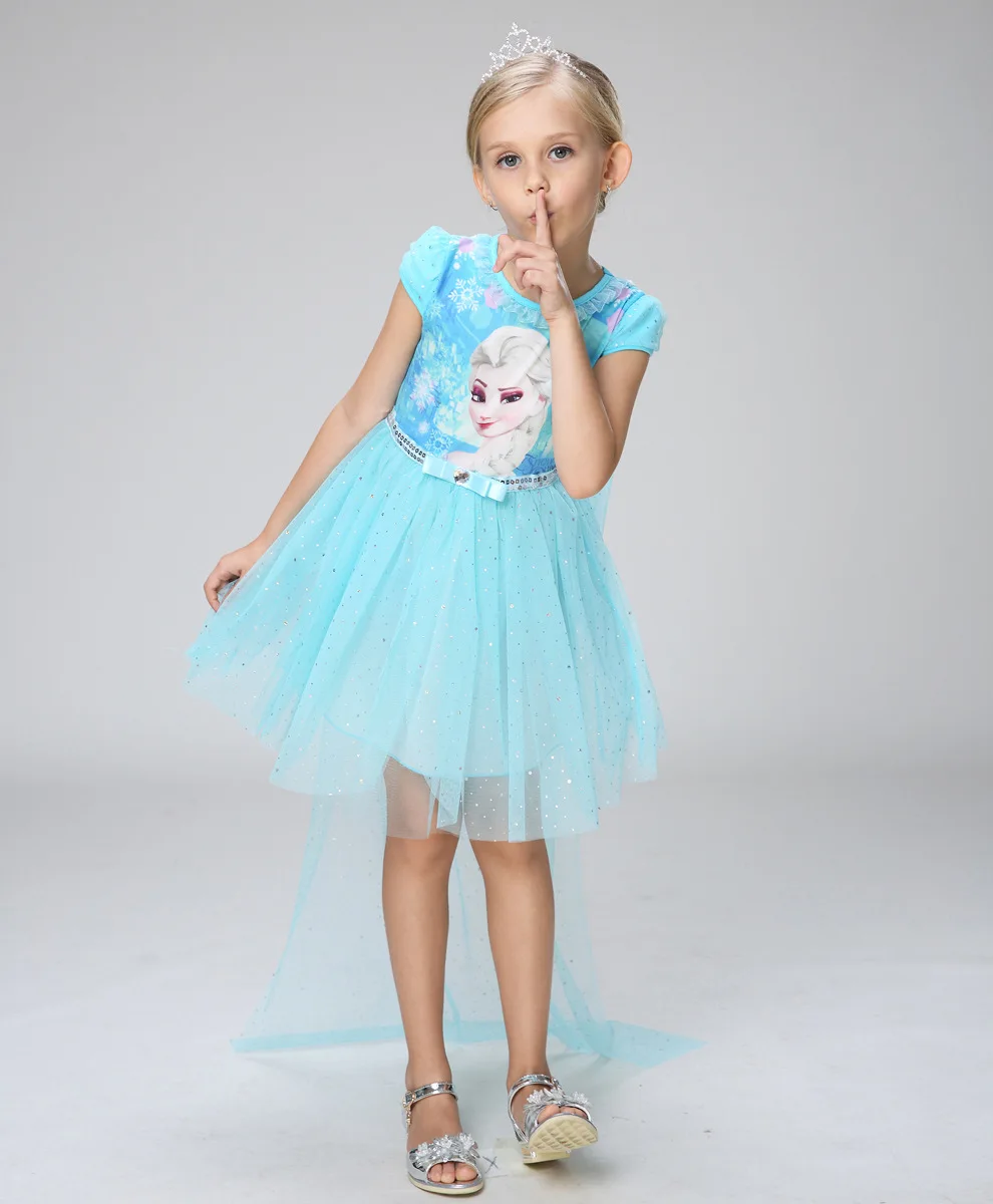 Disney Frozen новые костюмы для детей Эльза партия костюм Эльзы jurk vestido de festa fantasias infantis para menina disfraz princesa