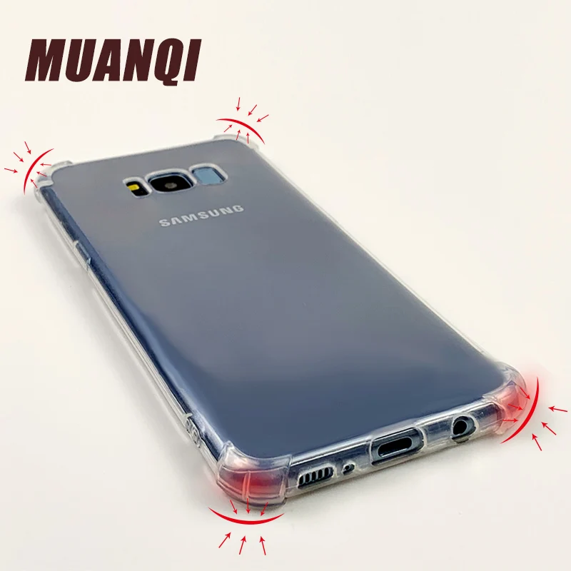 

Luxury soft Anti-fall Transparent Protective Case For Samsung galaxy a50 a70 Full cover Back Cover case For S6 S7 Edg S9 S8 Plus