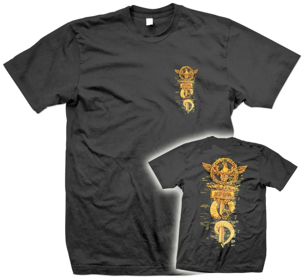 Футболка Spqr standard, Senatus Populusque Romanus22019 модные хлопковые топы с короткими рукавами и круглым вырезом, бодибилдинг футболка
